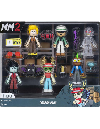 MM2 Paquete de Poderes Jazwares - 6 Figuras 6.99 cm + Accesorios