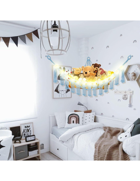 Hamaca de Peluches CERETIA con Luz LED Azul Bebé 150 cm Hamaca de Peluches CERETIA con Luz LED Azul Bebé 150 cm