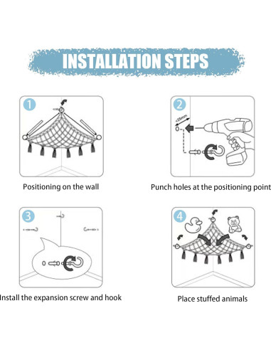 Hamaca de Peluches CERETIA con Luz LED Azul Bebé 150 cm