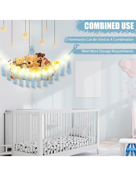 Hamaca de Peluches CERETIA con Luz LED Azul Bebé 150 cm Hamaca de Peluches CERETIA con Luz LED Azul Bebé 150 cm