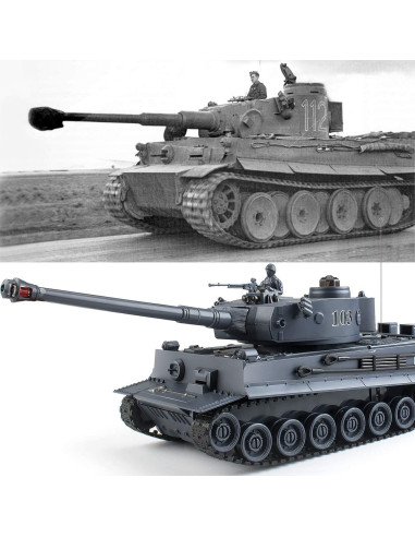 Tanque Tigre Alemán RC 1:28 EAHUMM con Sonido y Luz