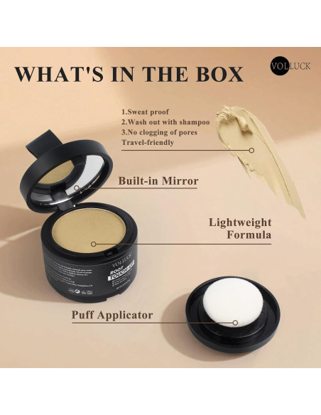 Polvo de Cabello VOLLUCK Instantáneo Negro - Cubre Raíces Grises