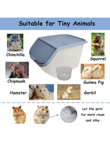 Caja de Baño de Arena para Chinchillas PINVNBY 24.9x18.8x17 cm