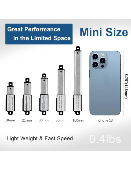 Actuador Lineal Eléctrico DC HOUSE 10mm 12V 4.5kgf