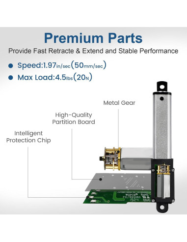 Actuador Lineal Eléctrico DC HOUSE 10mm 12V 4.5kgf