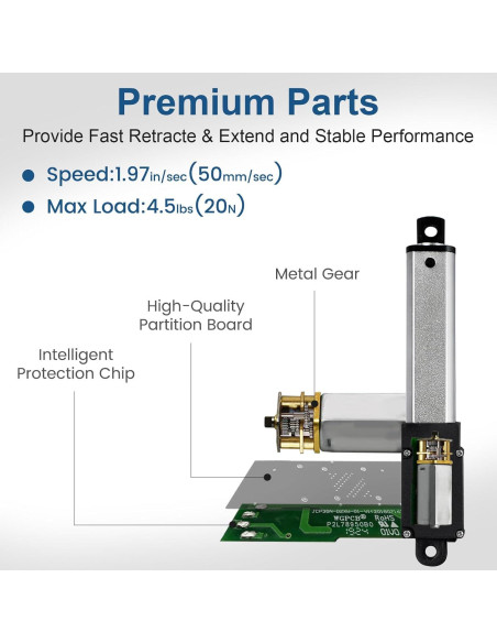 Actuador Lineal Eléctrico DC HOUSE 10mm 12V 4.5kgf
