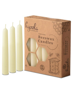 Velas de Cera de Abeja Hyoola 10 cm Paquete de 12 - 100% Natural