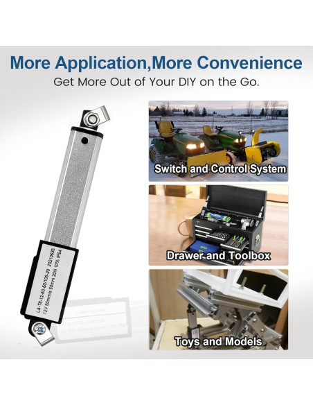 Actuador Lineal Eléctrico DC HOUSE 10mm 12V 4.5kgf