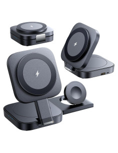 Estación de Carga 3 en 1 LISEN para iPhone, AirPods y iWatch Negro