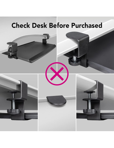 Bandeja de Teclado Ajustable EHO 20" Ergonómica para Escritorio