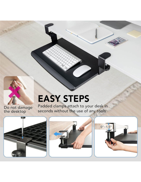 Bandeja de Teclado Ajustable EHO 20" Ergonómica para Escritorio Bandeja de Teclado Ajustable EHO 20" Ergonómica para Escritorio