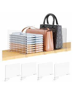 Divisores de Estante Acrílicos Yieach Ajustables 4 Pack