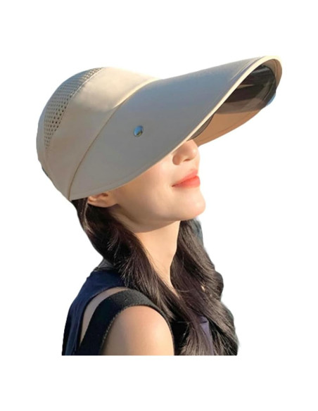 Sombrero de Sol Grande con Gafas UV Ajustables para Mujeres