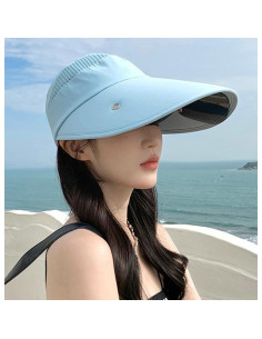 Sombrero de Sol Grande con Gafas UV Ajustables para Mujeres 2