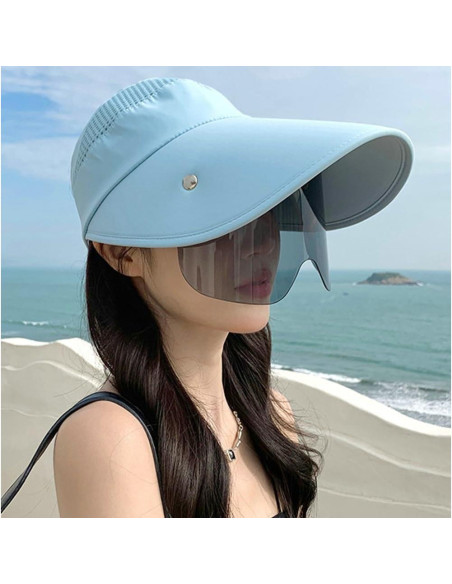 Sombrero de Sol Grande con Gafas UV Ajustables para Mujeres