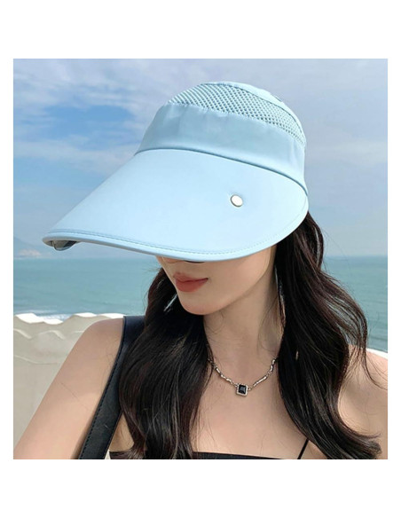 Sombrero de Sol Grande con Gafas UV Ajustables para Mujeres