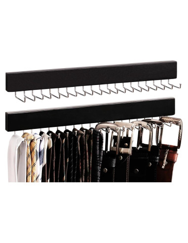 Soporte para Corbatas StorageWorks Negro con 20 Ganchos - 2 Piezas