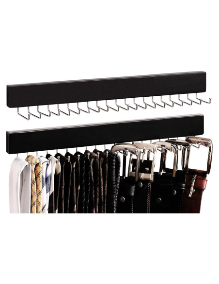 Soporte para Corbatas StorageWorks Negro con 20 Ganchos - 2 Piezas
