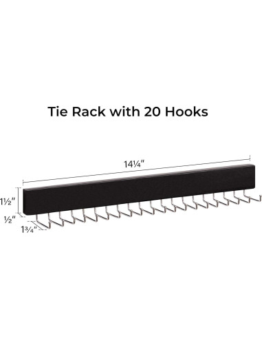 Soporte para Corbatas StorageWorks Negro con 20 Ganchos - 2 Piezas
