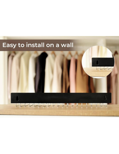 Soporte para Corbatas StorageWorks Negro con 20 Ganchos - 2 Piezas