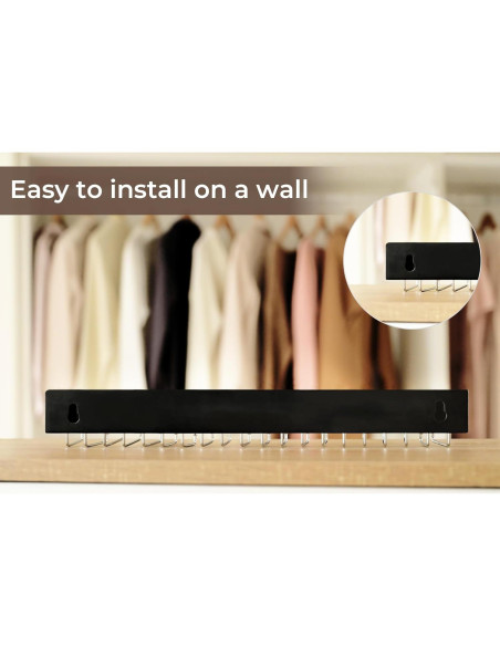 Soporte para Corbatas StorageWorks Negro con 20 Ganchos - 2 Piezas