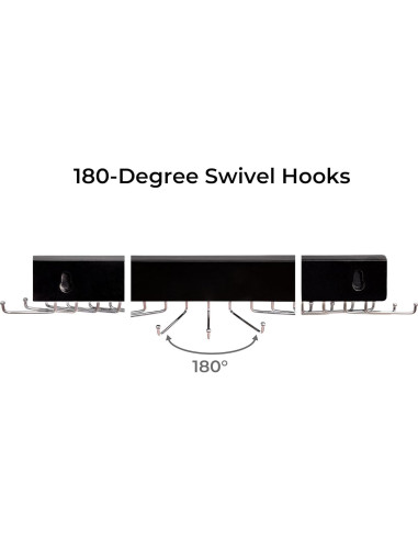 Soporte para Corbatas StorageWorks Negro con 20 Ganchos - 2 Piezas