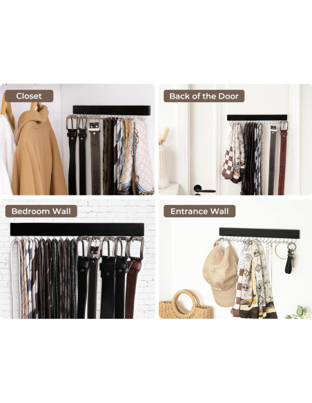 Soporte para Corbatas StorageWorks Negro con 20 Ganchos - 2 Piezas