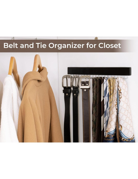 Soporte para Corbatas StorageWorks Negro con 20 Ganchos - 2 Piezas