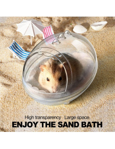 Baño de Hámster LazYYzal, Caja de Arena Espacial S 13.5x9.7x8.4 cm 2