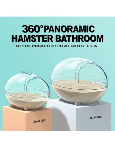 Baño de Hámster LazYYzal, Caja de Arena Espacial S 13.5x9.7x8.4 cm