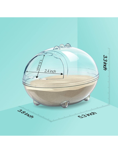 Baño de Hámster LazYYzal, Caja de Arena Espacial S 13.5x9.7x8.4 cm