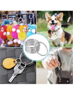 Paxcoo 100 Anillas de Llave Divididas de Metal 2.5 cm Plata 2