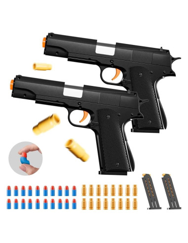 2 Pistolas de Juguete M1911 PISTOLAIFY con Dardos de Espuma