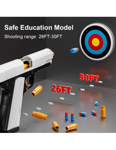 2 Pistolas de Juguete M1911 PISTOLAIFY con Dardos de Espuma