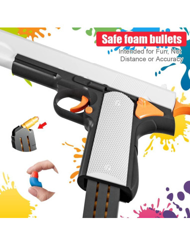 2 Pistolas de Juguete M1911 PISTOLAIFY con Dardos de Espuma