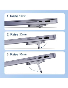 Soporte para Laptop Hagibis Ajustable Aluminio Gris 12-17" 2