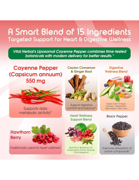 Suplemento Digestivo Liposomal Vital Herbal 150 Cápsulas