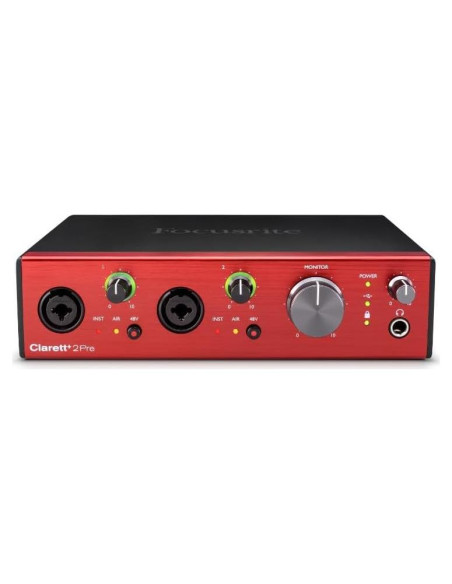 Focusrite Clarett+ 2Pre Interfaz de Audio USB-C 2 Preamplificadores