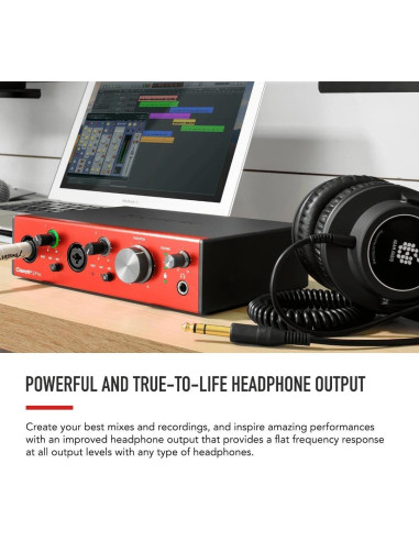 Focusrite Clarett+ 2Pre Interfaz de Audio USB-C 2 Preamplificadores