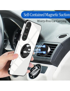 Funda Transparente con Soporte para Sony Xperia 1 VII - Negro 2