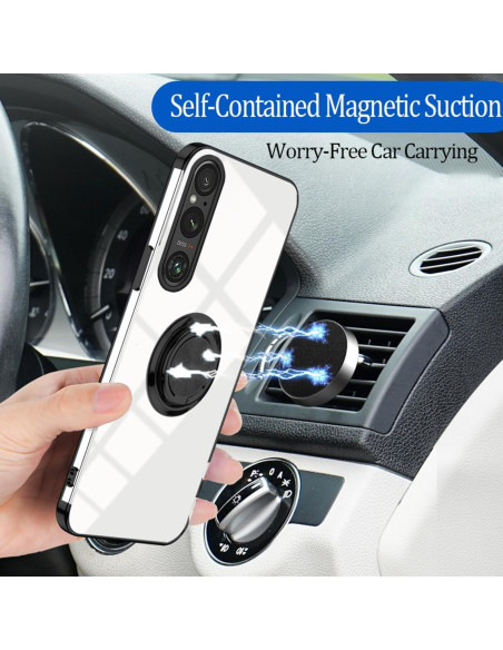 Funda Transparente con Soporte para Sony Xperia 1 VII - Negro Funda Transparente con Soporte para Sony Xperia 1 VII - Negro