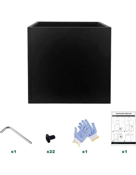 Maceta Cuadrada Negra GZGNEEVL 40.64 cm Acero Galvanizado Maceta Cuadrada Negra GZGNEEVL 40.64 cm Acero Galvanizado