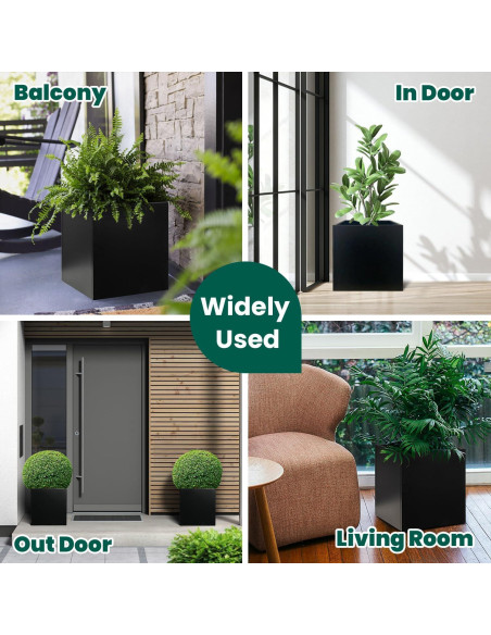 Maceta Cuadrada Negra GZGNEEVL 40.64 cm Acero Galvanizado Maceta Cuadrada Negra GZGNEEVL 40.64 cm Acero Galvanizado
