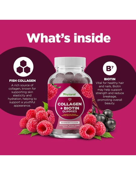 Gomitas de colágeno Phytoral 60 unidades para piel y cabello