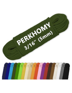 Cuerda Trenzada de Algodón PerkHomy 5mm 30.48m Verde Militar