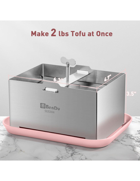 Prensa de Tofu Bendu Acero Inoxidable 16x12x9 cm