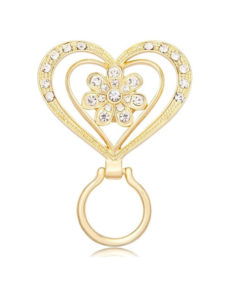 Soporte Magnético para Gafas MANZHEN Doble Corazón Oro/Rosa