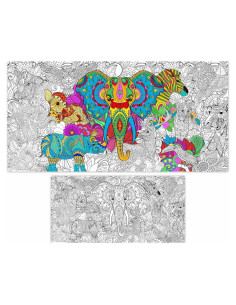 Póster de Colorear Mandala Gigante Naozinebi 63.5x127cm Animales