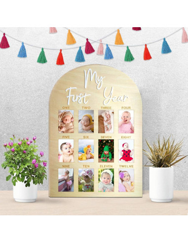 Tablero de Hitos de Cumpleaños Hongpar - Marco de Fotos 43x30.5cm