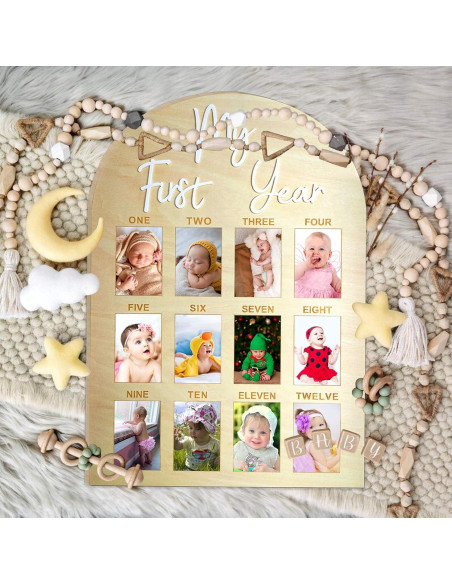 Tablero de Hitos de Cumpleaños Hongpar - Marco de Fotos 43x30.5cm